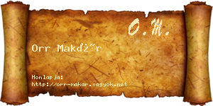 Orr Makár névjegykártya
